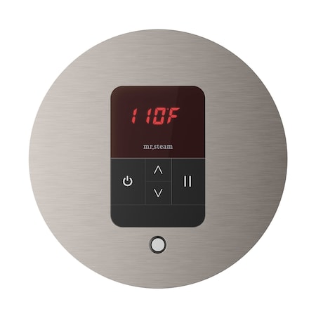 Mr. Steam iTempo Round Steam Shower Control and Steamhead in Brushed Nickel MSITEMPORD-BN