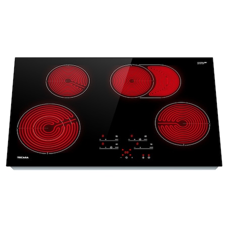 Tecasa 30-in 4 Burners Smooth Surface (Radiant) Black Electric Cooktop with Bridge Element MT-T47364RT