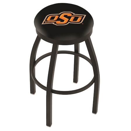 Holland Bar Stool Co 36" Blk Wrinkle Oklahoma State Swivel Bar Stool, Accent Ring L8B2B36OKStUn
