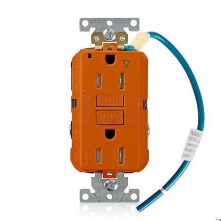 Leviton SmartlockPro GFCI 15A IG/TR/PI Orange GFTR1-IGO