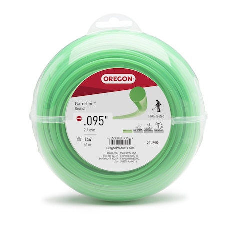 Oregon Gatorline Round Trimmer Line, .095" by 144', 1/2Lb Donut 21-295