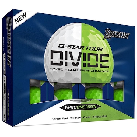 Srixon Q-Star Tour Divide Golf Balls - White/Green, 6PK 110973