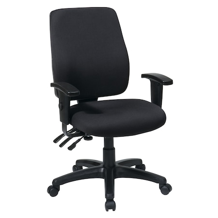 Office Star Products Ergonomic Fabric High Back Dual Function Ergonomic Chair, Coal 33347-30