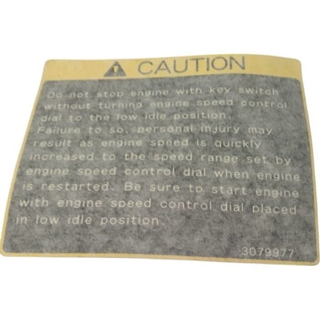 John Deere LABEL, JOHN DEERE OEM 3079977 3079977
