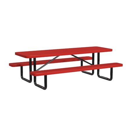 Leisure Craft Rectangle Portable Picnic Table, Red, 8 ft L T8XPP-RED