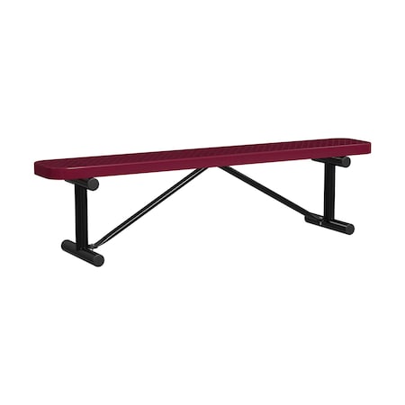 Leisure Craft Portable, Bench w/o Back, 6ft., Burgundy B6XPP-BURGUNDY
