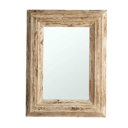 Homeroots 39" Natural Distressed Wood Framed Accent Mirror 484996