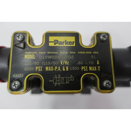 Parker HYDRAULIC DIRECTIONAL CONTROL VALVE 5000PSI 120V-AC D31VW011K4MYG5