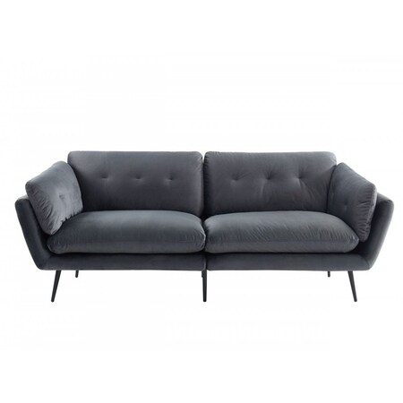 Homeroots 84" Dark Gray Sofa With Black Legs 480915