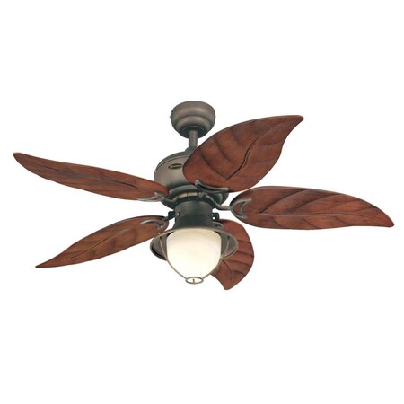 Brightbomb 48 in. Oil Rubbed Bronze Finish Mahogany ABS Blades Yellow Alabaster Glass BR2690177