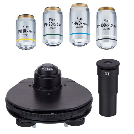 Amscope Infinity-corrected Phase-Contrast Kit with Turret Condenser and Plan Objectives for 670 Microscopes PCT670-INF