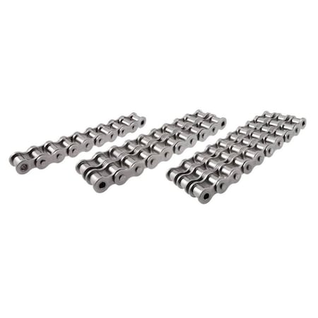 Pti Roller Chain, 15.875 mm Pitch, Riveted, Steel Material, 5 Meters Length E10B-2RIV X 5M