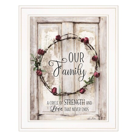 Homeroots Our Family 1 White Framed Print Wall Art 407735