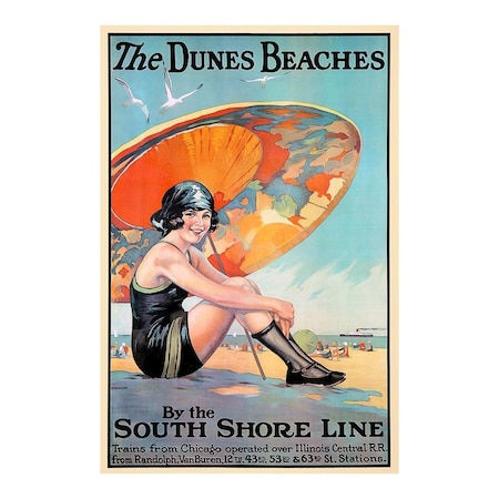 Homeroots Dunes Beaches Vintage Travel Unframed Print Wall Art 394280