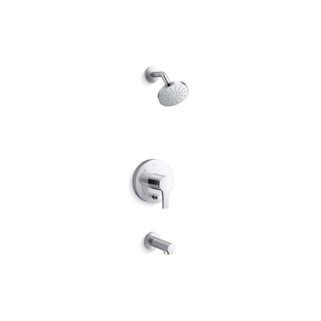 Kohler Elate Rite-Temp bath and shower trim kit with push-button diverter, 1.5 gpm T35327-4H-CP