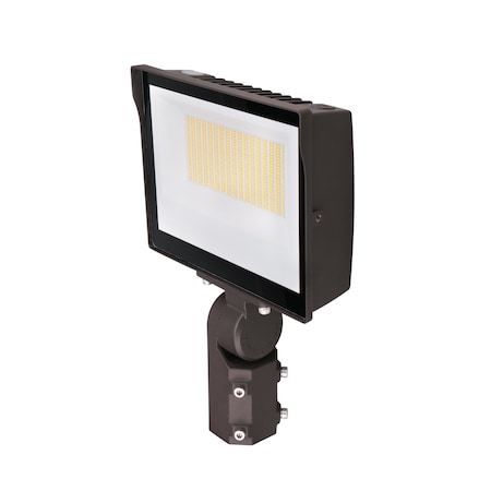 Maxlite SLIM FLOOD, 140W 120-277V, WIDE, WATTAGE/CCT SELECTABLE, BRONZE, KNUCKLE SLIPFITTER MOUNT, PHOTOCELL MSF140UW-WCSBKPC