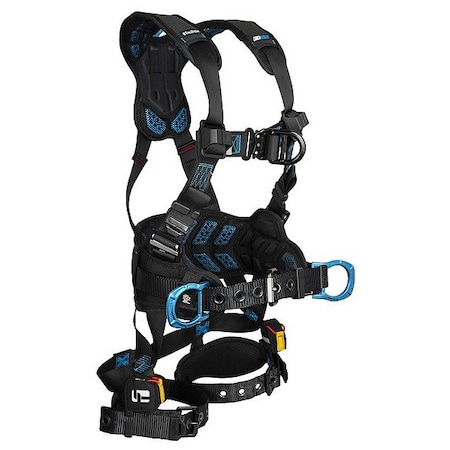 Falltech FT-One Full Body Harness, 2XL, Mating Chest/ Tongue Leg Straps, Back, Chest D-Ring 8128BFD2X