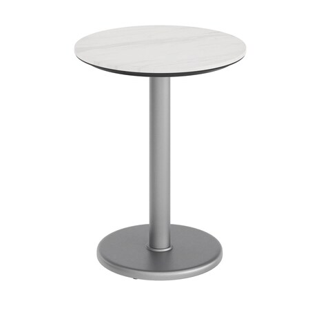 Flash Furniture Acadia 24 in Round Indoor Outdoor Tabletop, White Faux Marble with TopGuard HPL, 18 in Round ST-RD24-WHMAR-TR18S-GG