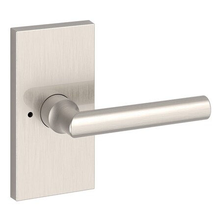 Baldwin Privacy Tube Lever and Contemporary 5in Rose with 6AL Latch and Dual Strike Satin Nickel Finish PVTUBCFR150