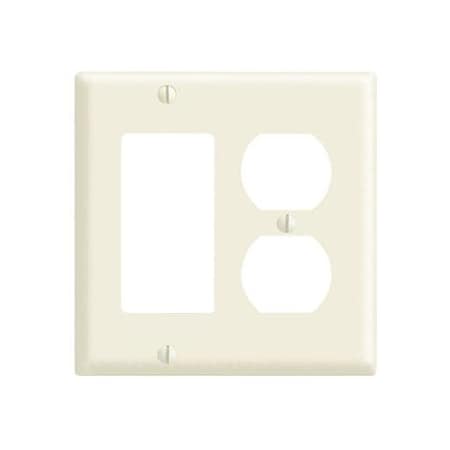Leviton Rocker/Duplex Wall Plate, 2 Gang, White 80455-W