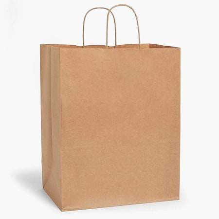 Nashville Wraps Natural Brown Kraft Shopping Bags Medium 13x7x15in, 100PK MEDKRH