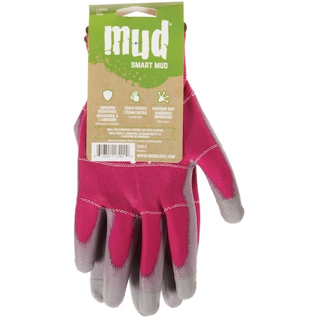 Mud Smart Womens Large Polyester Raspberry Garden Glove 028R/L