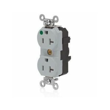 Leviton PlugsandReceptacles, 20A, 125VAC, Gry, Nylon MT830-ILG