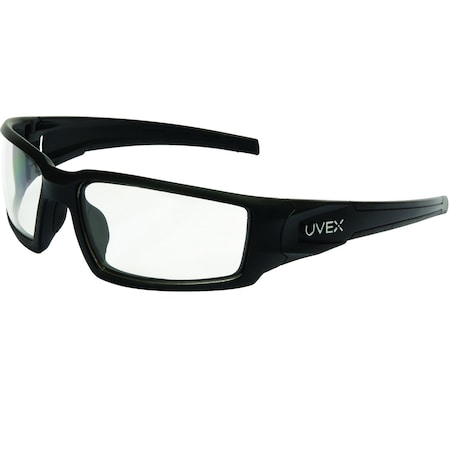 Uvex Full Frame Safety Glasses w/Matte Black Frame, Clear Lens w/Hydroshield Anti-Fog Coating S2940HS