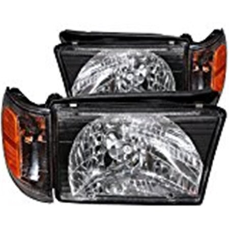 Kento Gear 1999 - 2002 4Runner Headlights Black with Amber Reflectors KE3639705