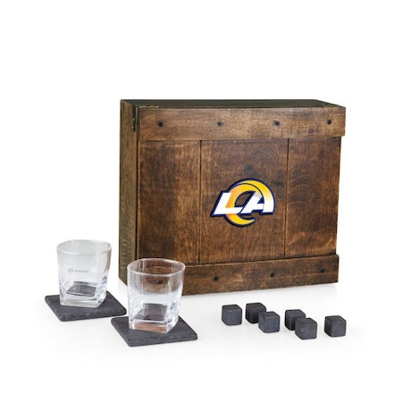 Picnic Time Family Of Brands NFL Los Angeles Rams - Whiskey Box Gift Set 605-10-509-337-2
