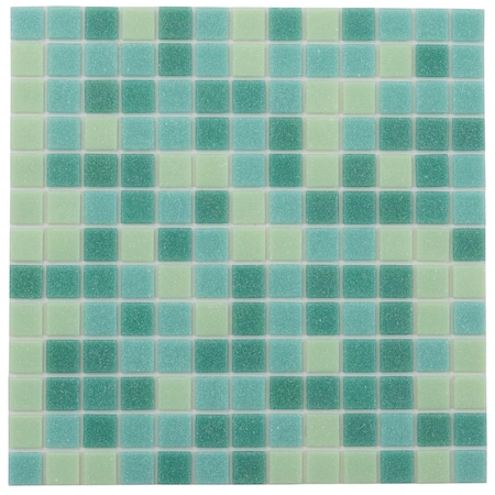 Apollo Tile Mingles 12 in. x 12 in. Glossy Dynasty Green Glass Mosaic Wall and Floor Tile 20 sqft/case, 20PK MIX2088GN448A