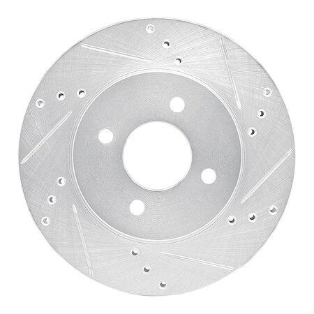 Dynamic Friction Co DFC Brake Rotor - Drilled and Slotted - Silver 631-67065R