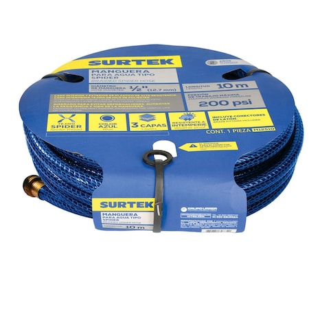 Surtek 1/2 in ID x 82 ft L Spider Garden Hose, Metallic Fitting M12S25