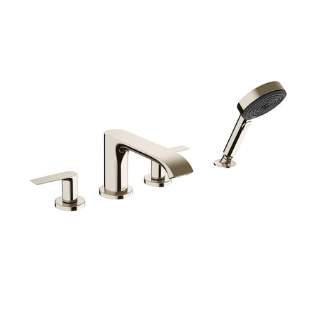 Hansgrohe Vivenis 4-Hole Roman Tub Set Trim with 1.75 GPM Handshower in Polished Nickel 75443831