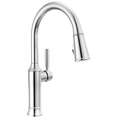 Delta Renaldi Single Handle Pull-Down Kitchen Faucet Lumicoat Chrome 9184-PR-DST