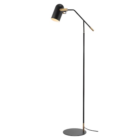 Jonathan Y Eugenio 58.5" Metal LED Floor Lamp, Black/Brass Gold JYL6117A