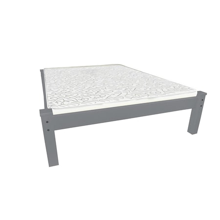 Homeroots Gray Solid Wood Full Bed Frame 546709