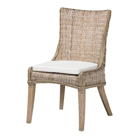 Bali & Pari Derris Natural Rattan Dining Chair, Greywashed 262-14302-ZORO