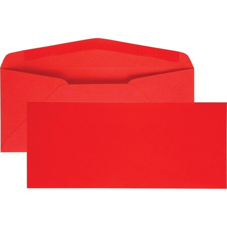 Quality Park Gummed Envelopes, No 10, 9-1/2"W x 4-1/2"H, Red, 25/Pack 11134