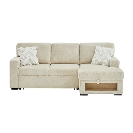 Global Furniture Usa Contemporary U0222 Ivory Pull Out Sofa Bed With Speaker And 2 Pillows U0222-IVORY-PULL OUT SOFA BED W/SPKR