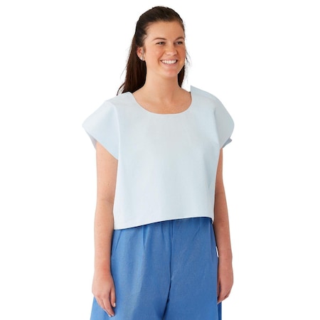 Medline Tissue/Poly/Tissue Deluxe Disposable Exam Capes, 30in x 21in, Blue, 100PK NON25249