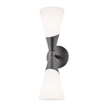 Mitzi Parker 2 Light Wall Sconce 30 In. Black H312102-BLK