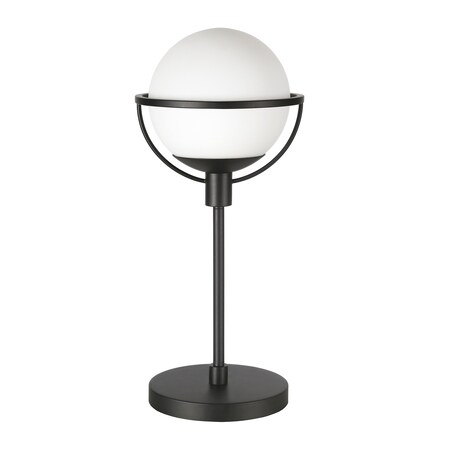 Homeroots 21" Black Metal Globe Table Lamp With Clear Globe Shade 524380