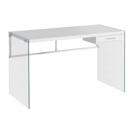 Homeroots 48" White and Clear Computer Desk 333411