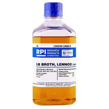 Rpi LB Broth, Lennox, Liquid Luria-Bertani Broth, 1 Liter L58250-1000.0
