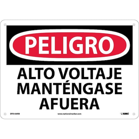 Nmc Danger High Voltage Sign - Spanish, SPD139RB SPD139RB