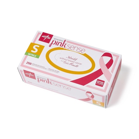 Medline Generation Pink Sense Powder-Free Nitrile Exam Gloves, Size S, 250PK PINK2584H