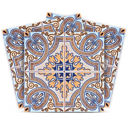 Homeroots 5" X 5" Blue Taupe Nova Removable Peel and Stick Tiles 400221