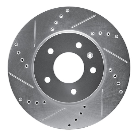 Dynamic Friction Co DFC Brake Rotor - Drilled and Slotted - Silver 631-47070L