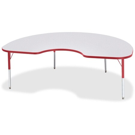 Jonti-Craft Berries Kidney Activity Table, 48 in. x 72 in., E-height, Freckled Gray/Red/Gray 6423JCE008